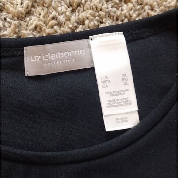 Set of Three Liz Claiborne Tops, Women's Size XL- 2 Black Tanks and 1 Pink Tee - Picture 12 of 16